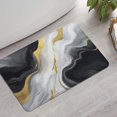 thumbnail image 2 of Black White Gold Marble Pattern Bathroom Rugs Mat,Non Slip Microfiber Bathroom Rug,Rubber Backing,Soft Bathroom Mats for Bathroom Floor,Tub and Shower,17x27in(43x68cm), 2 of 5