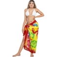thumbnail image 2 of HAPPY BAY Women's Beach Swimwear Cover Up Bikini Wraps Sarong One Size Leaves, Red, 2 of 4