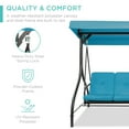 thumbnail image 4 of Best Choice Products 3-Seat Outdoor Converting Canopy Swing Glider Patio Hammock w/ Removable Cushions - Sky Blue, 4 of 8