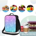 thumbnail image 4 of Bingfone Multicolor Glitter Reusable Insulated Lunch Bag Cooler For Work School Picnic Or Travel, 4 of 7