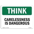 thumbnail image 1 of SignMission OS-TS-A-1218-L-11815 12 x 18 Po Signe de Pensée OSHA - la Négligence Est Dangereuse, 1 of 1