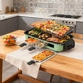 thumbnail image 5 of 2-in-1 Electric Smokeless Grill & Griddle, 120V Portable Indoor Grill with 3 Drip Trays & Adjustable Temperature, Easy Clean for Sausage Steak Veggies, Kitchen Dorm Use, 5 of 12
