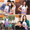 thumbnail image 7 of Urple Butterfly Flower Pattern Apron-Garden Aprons for Women with Pockets-Cotton Linen Waterproof Kitchen Cooking Gardening Aprons Adjustable for Kitchen,Cooking,BBQ and Salon 33x27 Inch, 7 of 7