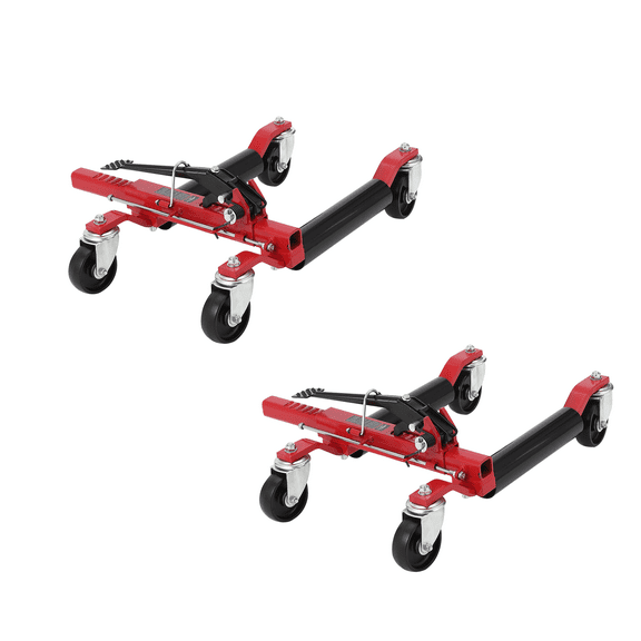 Mescukay 2PCS Car Dolly Jack 1500LBS Capacity Mechanical Car Wheel Dolly with Steel Rollers, Heavy Duty Rollers with Foot Pedal for Tire Auto Repair Moving