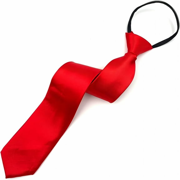 TELOLY Pre-Tied Necktie for Men - Solid Color Neck Tie with Adjustable Zipper - Wedding Business Formal Clip on Ties