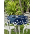 thumbnail image 3 of Outdoor Tablecloths with Umbrella Hole & Zipper, Blue Flowers Round Tablecloths 60 Inch, Spring Floral Botanical Modern Art Waterproof Table Cloth, Patio/Pool/Picnic Table Covers, 3 of 8