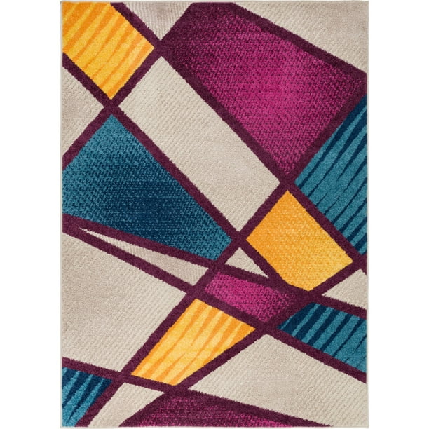 Well Woven Soho Fuchsia Purple Blue Yellow Orange Modern Geometric Bo Stripes Triangles 5x7 5 X 7 Area Rug Com - Purple And Yellow Geometric Rug Well Woven Soho Fuchsia Purple Blue Yellow Orange Modern Geometric Bo Stripes Triangles 5x7 5 X 7 Area Rug Com - Purple And Yellow Geometric Rug
