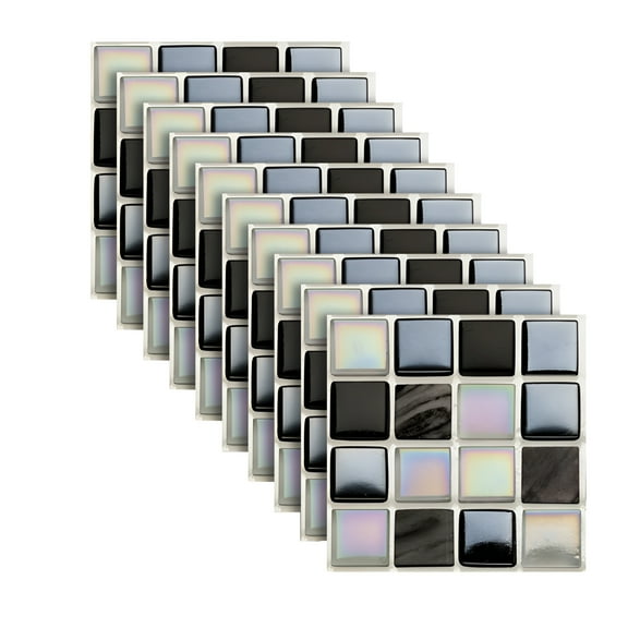 LAMIRO 10 Sheet Peel And Stick Backsplash for Kitchen Mosaic Peel And Stick Wall Tiles Self Adhesive Stick on Tiles for Bathroom Kitchen Laundry Room Camper Shower 4"X4" 6"X6"