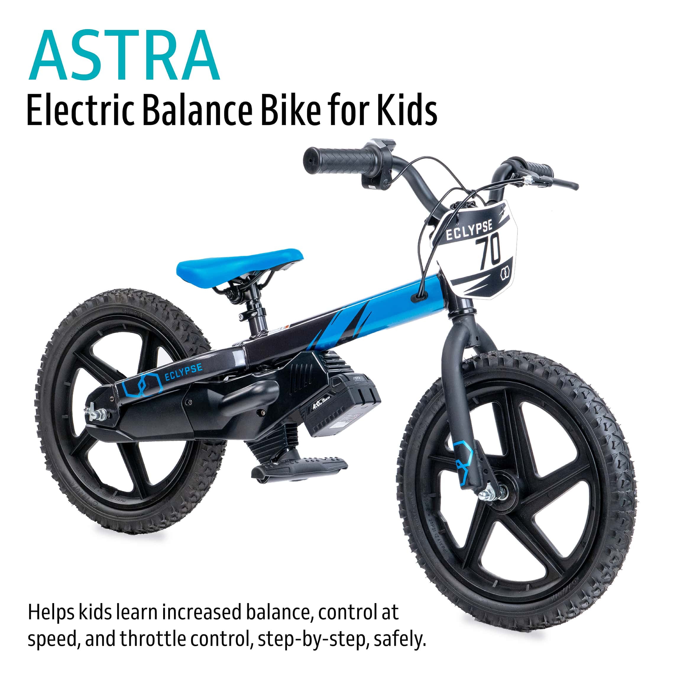 Eclypse Astra Electric Balance Dirt Bike Lightweight Electric Bike for Kids Ages 4 to 8 Years Great for Dirt Riding Off Road Turquoise