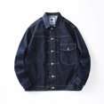 thumbnail image 2 of Abrigo vaquero para hombre, mangas anchas, chaqueta vaquera de otoño, para hombre, azul, holgado, a la moda, talla grande, vintage, entrega rápida, bajo coste a bordo GL, 2 of 5