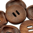 thumbnail image 7 of NUZYZ 25Pcs Sewing Buttons Smooth Convenient Installation Coffee Color Dark Coffee 2 Holes Round Wood Sewing Buttons for Apparel, 7 of 7