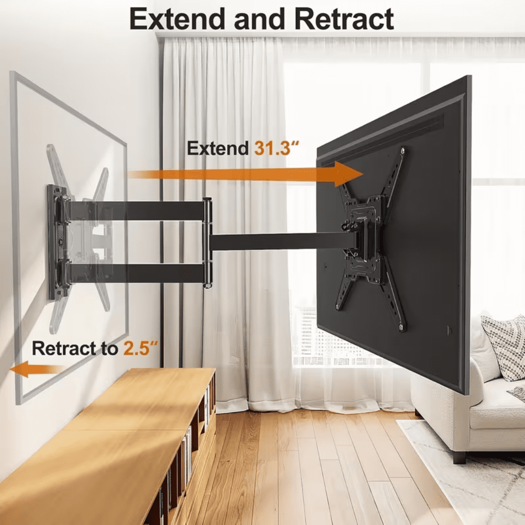 TV Wall Mount With 16.5-Inch Long Arm, Suitable For Most 14-55 Inch TVs