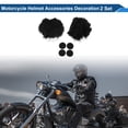 thumbnail image 2 of Accesorios para Casco de Motocicleta Decoración de Moño con Encaje Blanco para Cascos de Motocicleta Bicicleta Esquí Pegatina de Piel Negra 2 Juegos, 2 of 6