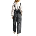 thumbnail image 6 of Taqqpue Women's Corduroy Overalls Wide Leg Oversize Jumpsuit Adjustable Straps Loose Casual Long Pants with Pockets Vintage Streetwear Fashion Outfit for Women Size S-XXXL, 6 of 8