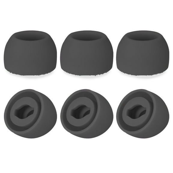 6Pcs/3Pairs Earphone Accessories Eartips Earbuds Anti-drop Ear Cap Ear Tips Replacement Silicone BLACK