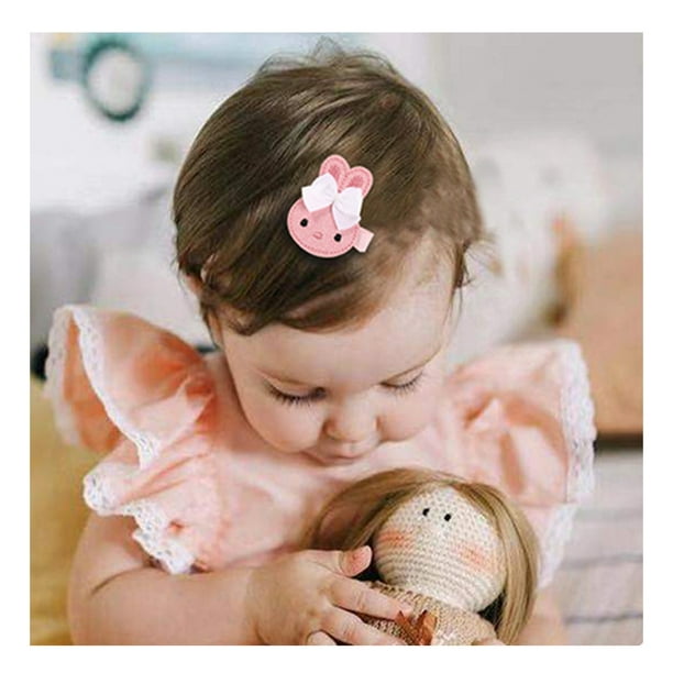 20 Packs Baby Hair Clips Cute Cartoon Flower Bowknot Snap Clip PU Leather Hair Accessories For Newborns Infants Toddlers Teens