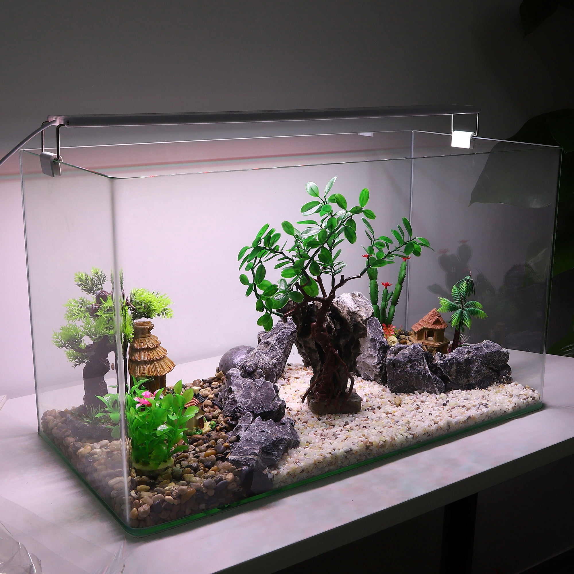 Unique Bargains 1 Pcs Aquarium Plants Tree Decorations Fish Tank Aquatic Plant Green 11.81"