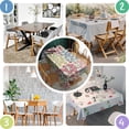 thumbnail image 4 of Pioneer Flower Floral Print Pattern Rectangle Tablecloth 60"x84",Waterproof Polyester Rectangle Table Cloth, Wipeable Spillproof Polyester Tablecloth for Dining, Camping, Indoor and Outdoor, 4 of 5