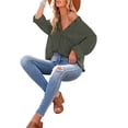 thumbnail image 3 of hirigin Women Shirt Long Sleeve Turn-down Collar Button-down Solid Tops for Casual Daily, 3 of 6