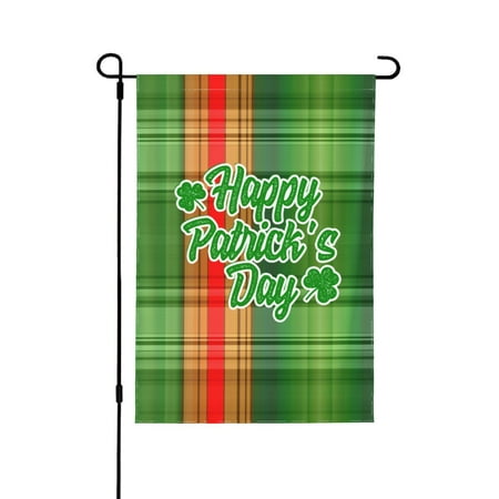 St. Patrick's Day Green Seamless Pattern Day Garden Decor Flags, Double-Sided Garden Flags for Patio Terrace, 12.5"x18"