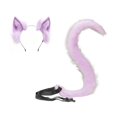 thumbnail image 3 of Conjunto de disfraz con pinza para el pelo y cola de orejas de gato, regalos y accesorios de animales para disfraces y cosplay. Púrpura, 3 of 9