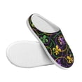 thumbnail image 3 of Rateoe Mardi Gras6 Print Women's Men's Cotton Knit Slippers Lightweight Memory Foam Indoor House Shoes with Anti-Skid Sole-44/45, 3 of 7