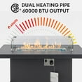 thumbnail image 3 of RADIATA 43" Aluminum Propane Fire Pit Table, 60,000 BTU Outdoor Gas Firepit, Rectangle CSA-Certified Patio Fireplace with Wind Guard & Glass Rocks, Rust-Proof Dark Gray Fire Table for Deck Poolside, 3 of 9