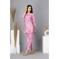 thumbnail image 3 of Pink Floral Printed Cotton Kurta With Pant, 3 of 5