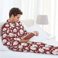 thumbnail image 6 of Honeii Cute Baseball Pattern Mens Pajamas Set,2pcs Men's Lounge Long Sleeve Sleep Shirt and Pajama Bottoms Sleepwear Set,Mens Pjs Sets-Small, 6 of 7