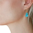 thumbnail image 2 of Coco Dangles - Mini Round Beaded Ball Dangling Drop Earrings by Humble Chic NY, Aqua Double Drop, Teal, Blue, 2 of 7