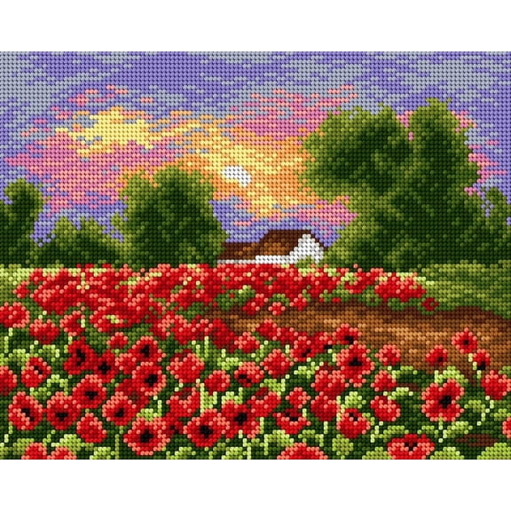 Needlepoint canvas for halfstitch without yarn Summer Meadow 2182H - Printed Tapestry Canvas