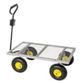thumbnail image 6 of 4-in-1 Oversized Steel Dump Garden Cart , 880lbs Pullable Mesh Metal Garden Cart, All-Terrain Utility Cart with Removable Liner & Side Panels & Mesh Tray for Outdoor Lawn, Patio and Landscaping, Gray, 6 of 10