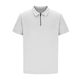 thumbnail image 5 of Men's Zipper Polo Shirt Short Sleeve Moisture Wicking Casual Golf Polo Shirt Quarter Zip Tops Solid Color Athletic, 5 of 5