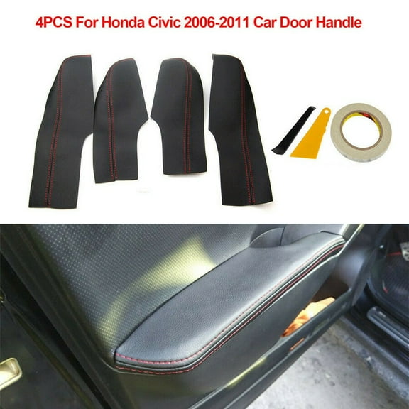 4pcs Car Rear Door Armrest Panel Cover Premium Interior Brand New For Honda Civic 2006-2011 Auto Interior Replacement Parts