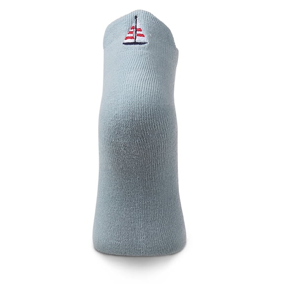 MeMoi Women's Sailboat-Embroidered Half-Cushioned Low Cut Sock - Womens - Female, 9-11, Light Blue