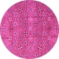 thumbnail image 1 of Ahgly Company Indoor Round Abstract Pink Modern Area Rugs, 8' Round, 1 of 4