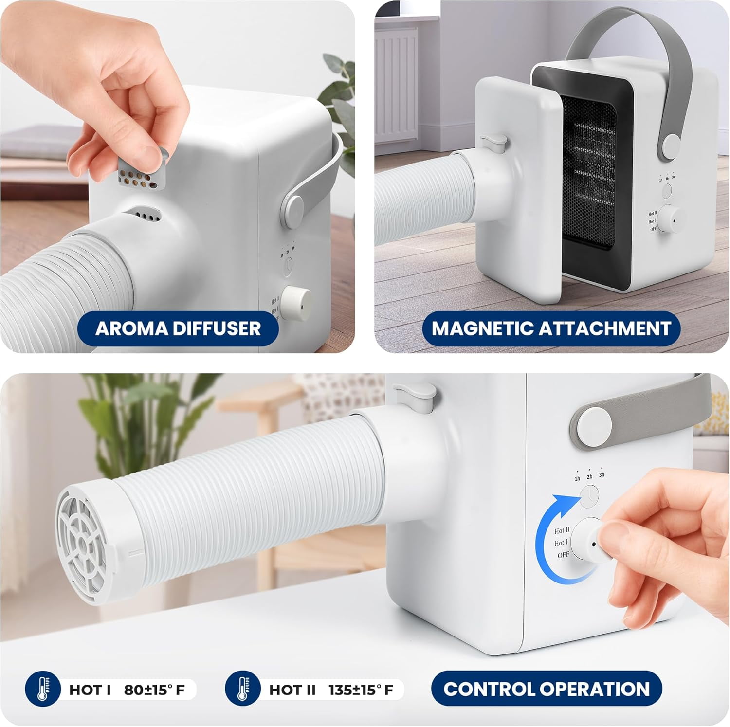 1000W Portable Dryer, Mini Heater & Aroma Diffuser for Home/Apartment – Dries Clothes, Shoes, Hats, Gloves, and More