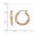 thumbnail image 2 of 10K Rose Gold Earring Hoop Women'S Textured 21 mm 20.5, 2 of 2