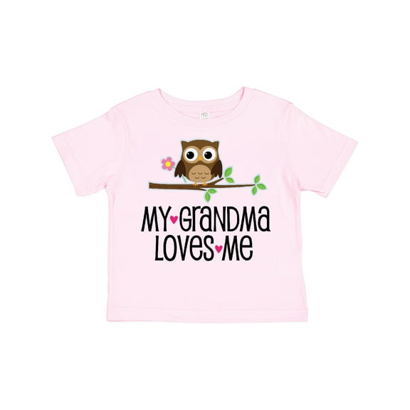 Inktastic Grandma Loves Me Girls Owl Girls Toddler T-Shirt