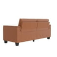thumbnail image 3 of Mainstays Williamson 75.5"  3 Seater Upholstered Sofa, Brown Faux Leather, 3 of 9