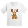 thumbnail image 3 of Inktastic Patriotic USA Teddy Bear with American Flag Youth T-Shirt, 3 of 5