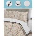 thumbnail image 4 of Flowers Birds Summer Quilt Set Full Size,Soft Microfiber Quilted Bedding Set with 2 Pillow Shams,Country Retro Botanical Floral Branches Lightweight All Season Bedspread Coverlet for Bedroom 78"x90", 4 of 6
