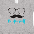 thumbnail image 4 of Inktastic Be Yourself, Glasses, Mustache - Black Blue Girls Toddler Dress, 4 of 5