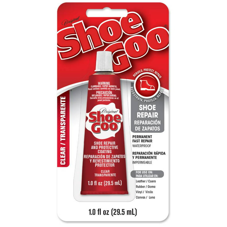 Shoe Goo Glue Shoe Repair For Leather Rubber Canvas Vinyl Waterproof 110232  Goop Made in USA 3.7 fl oz Tube Clear, 2-Pack 