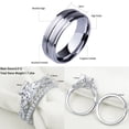 thumbnail image 4 of Newshe Jewellery Wedding Rings Set for Him and Her AAAAA Cz Women Mens Tungsten Wedding Bands Promise Couples Rings Size 9&6, 4 of 11