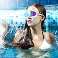 thumbnail image 5 of Lunettes de Natation Imperméables et Anti-Buée à Grand Cadre - Rose et Blanc Coloré, 5 of 5