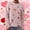 Pink, variant on VISALY Valentines Day Sweaters Love Print Heart Sweater with Bow Oversize Sweaters Trendy Fashion Sweaters Oversize Sweaters Trendy Casual Sweaters Trendy Basic Sweaters Casual Sweater Hot Pink L