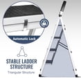 thumbnail image 3 of ESLIFE 4-Step Folding Ladder, Anti-Slip, Portable, Multi-Use for Home & Office（330lb Capacity), White, 3 of 6