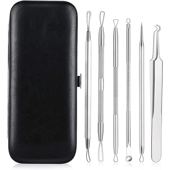 Blackhead Remover,Tool Comedones Extractor Acne Removal Kit for Blemish, Whitehead Popping, 6 Pcs Zit Removing for Nose Face