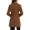 thumbnail image 3 of INSPIRE CHIC Women's Notched Lapel Outerwear Winter Coat XS Brown, 3 of 6